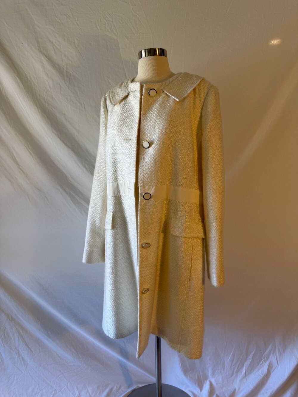Banana Republic Gold and Cream Lined Long Coat